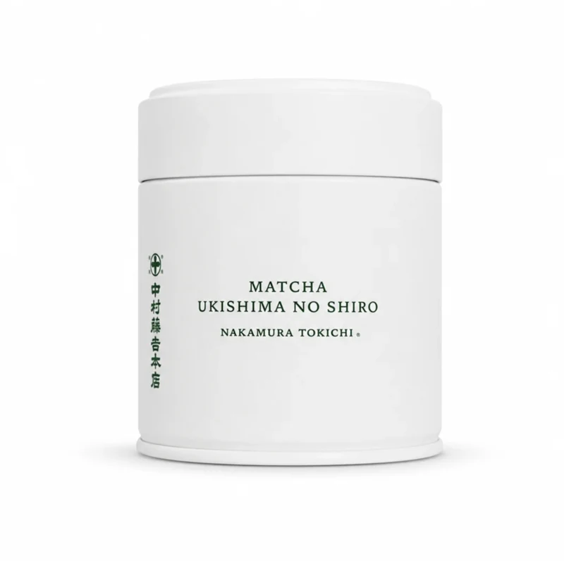 Ukishima no Shiro matcha tin by Nakamura Tokichi